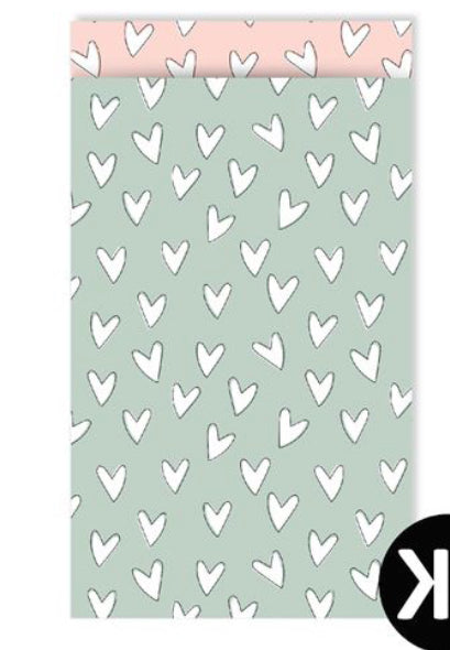 hearts bag mint 12x19cm