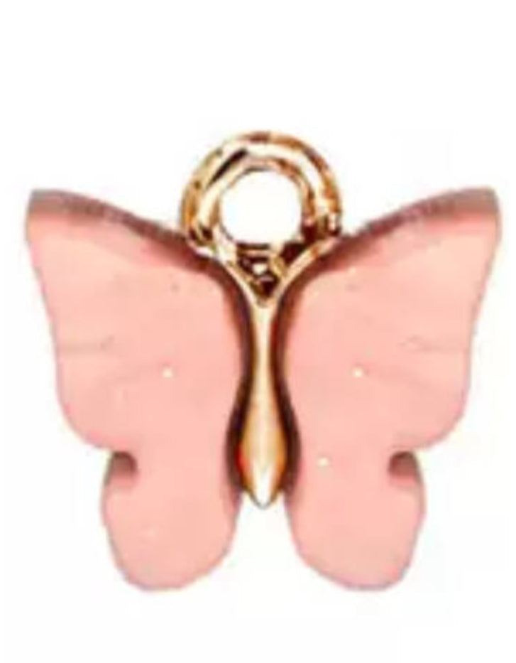 pink butterfly charm glitter