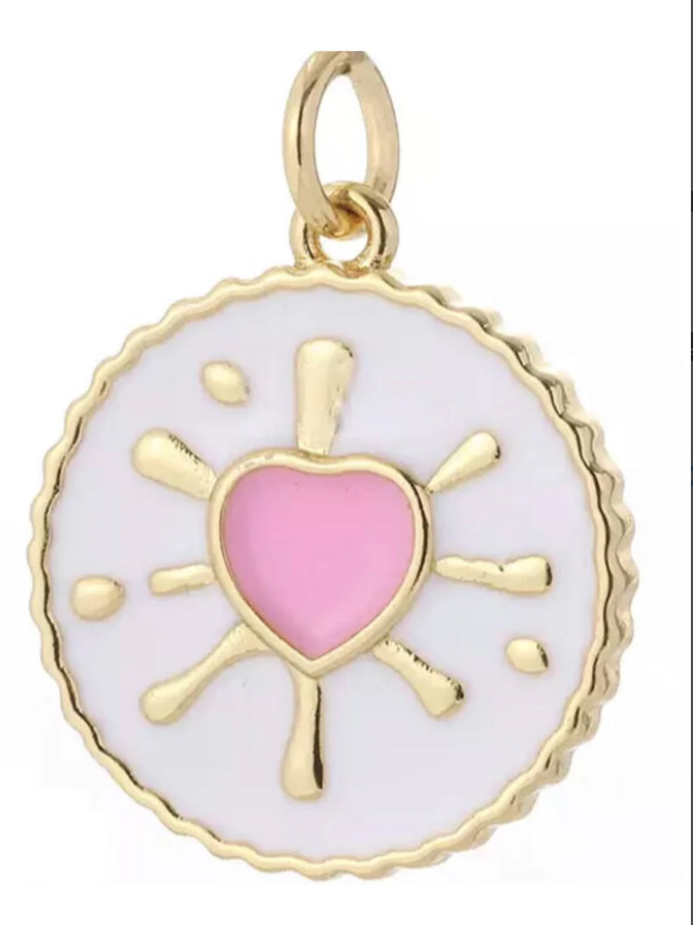 pink heart charm stainless steel
