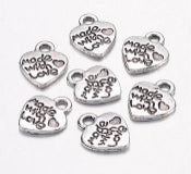 made with love charm silver 1st