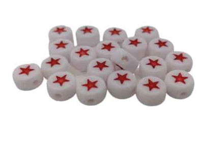 red star beads 10pcs