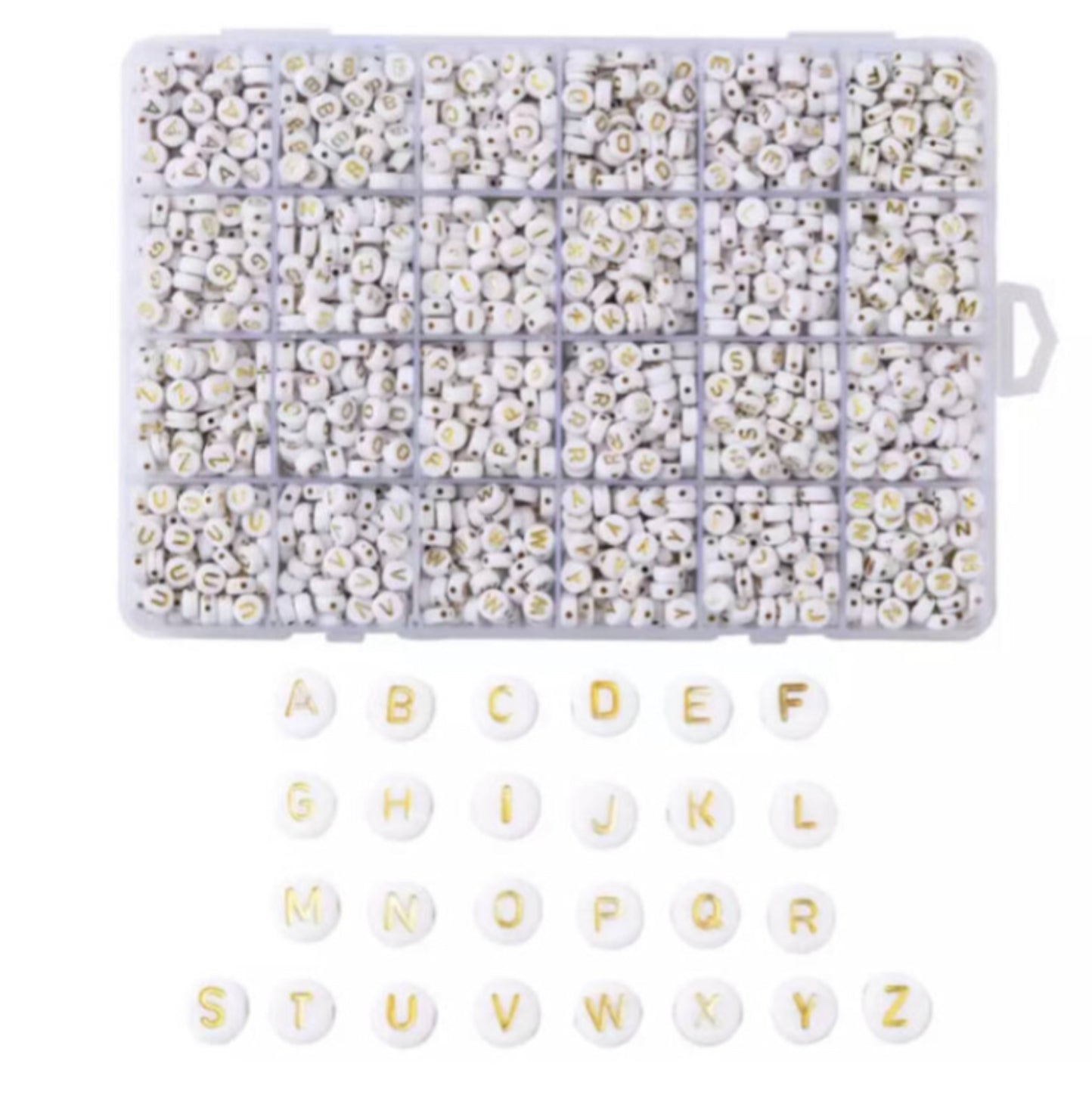 Letter beads bake gold