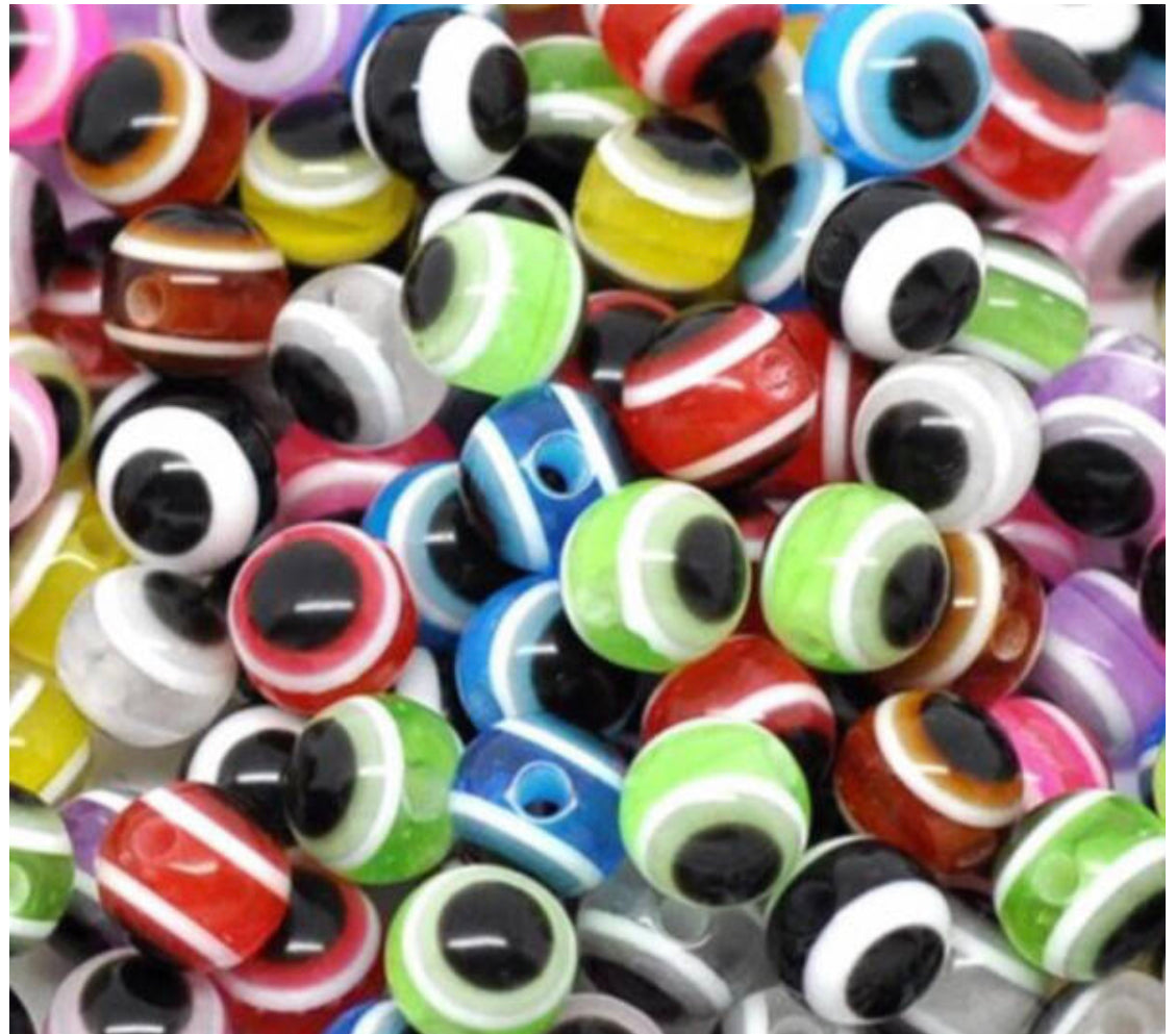 eye beads multicolor 10pcs