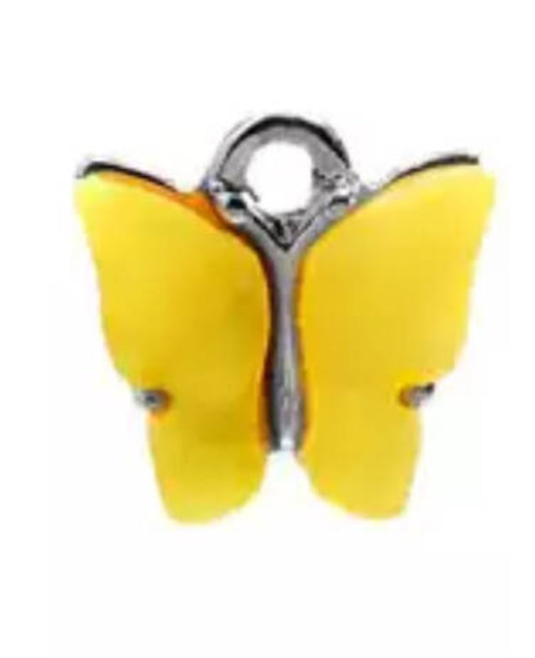 yellow butterfly charm silver
