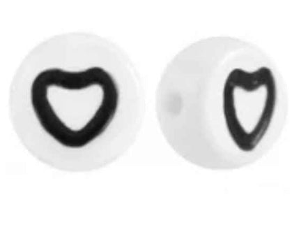 black heart beads open 10pcs