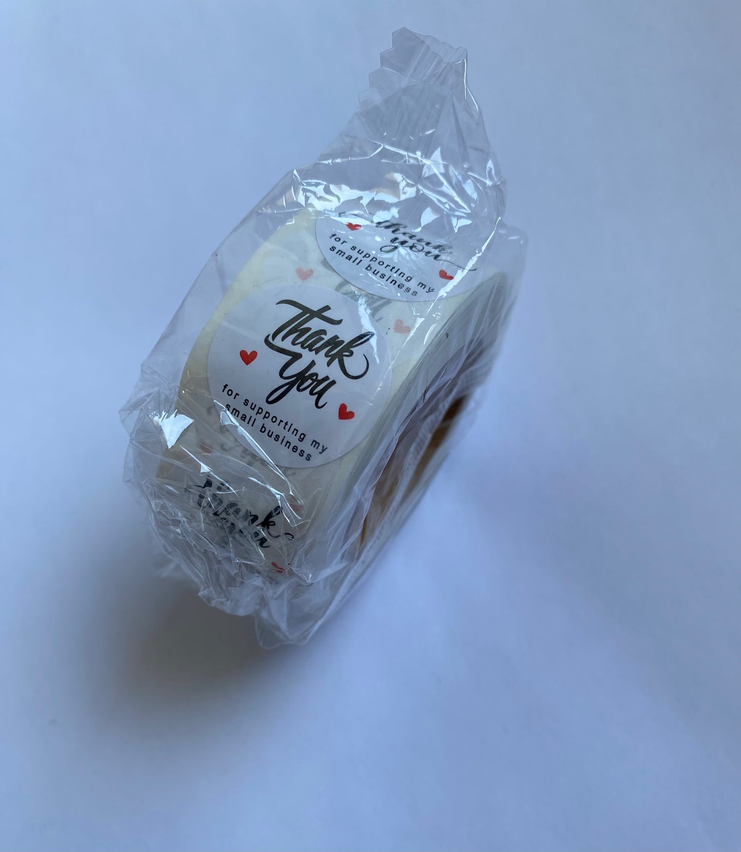 thank you for support. white sticker roll