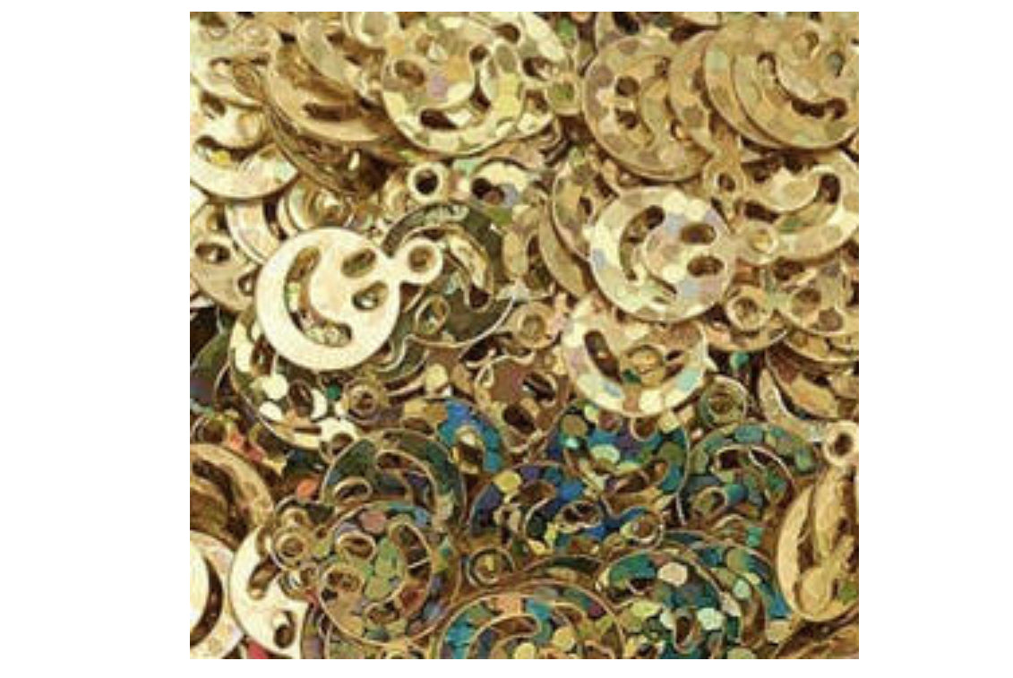 gold smiley confetti 10g