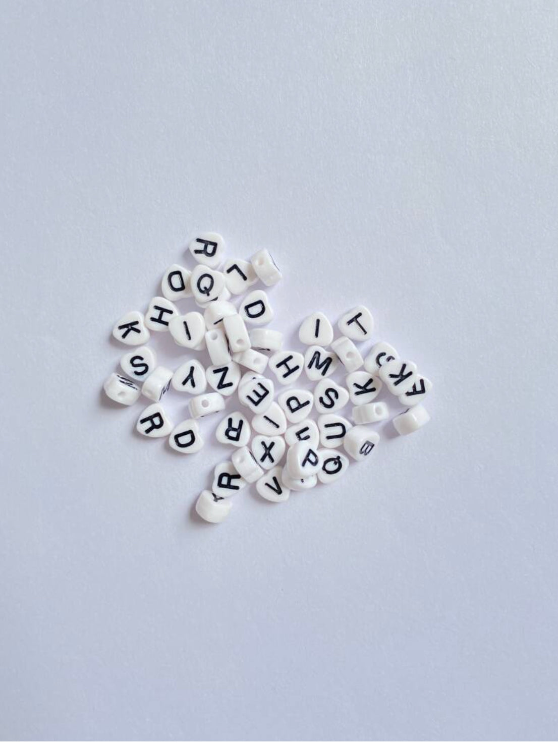 heart letter beads 10pcs