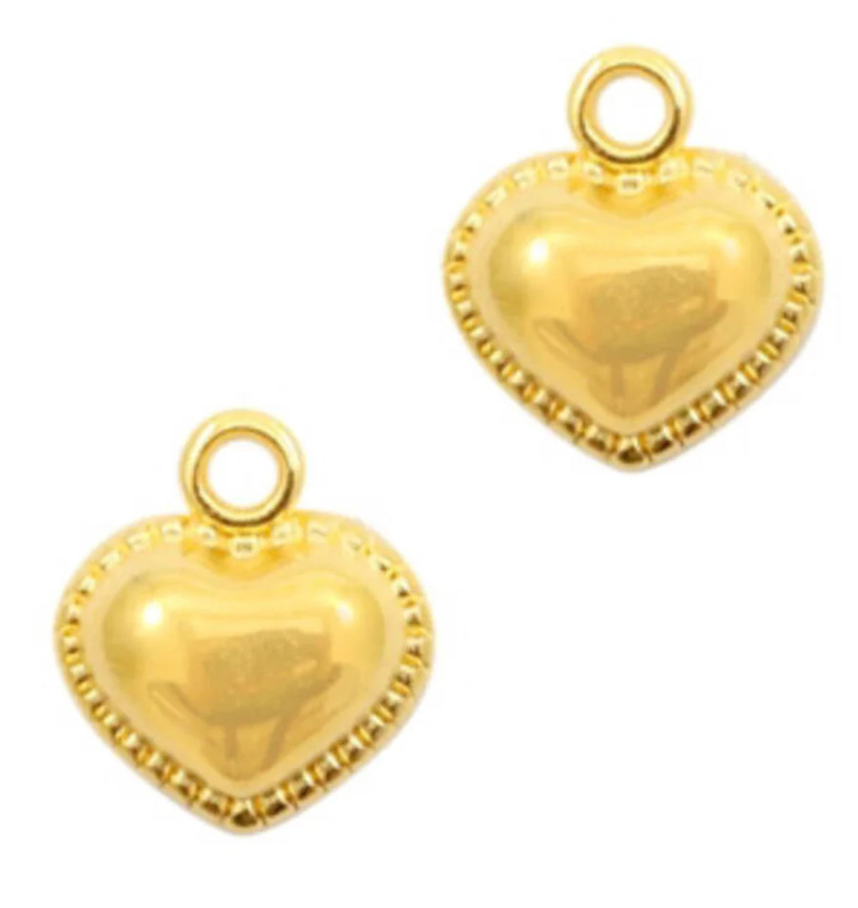 gold dots hearts charm 1st
