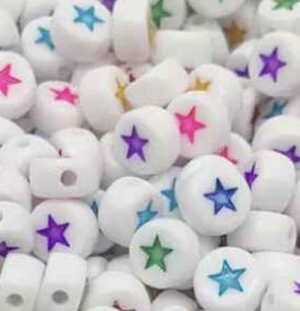 star beads multi color 10pcs