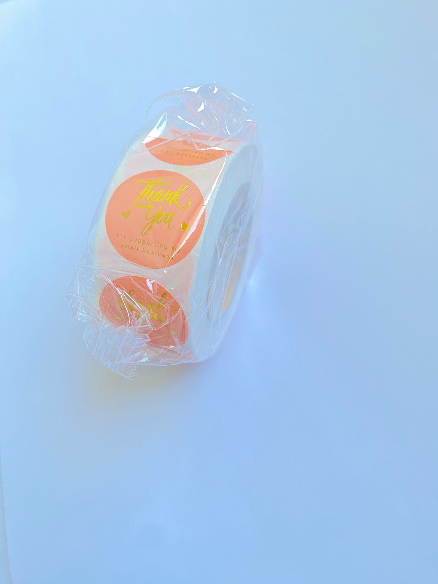 thank you for support. pink sticker roll