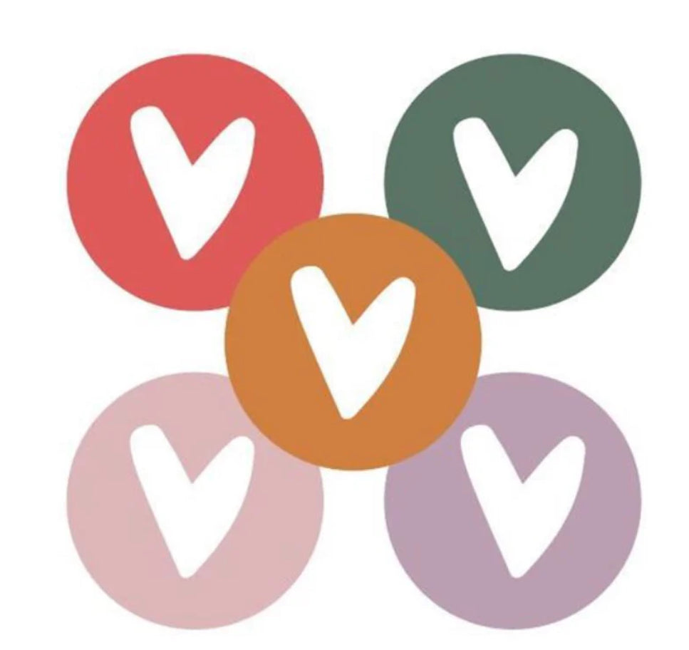 pastel hearts stickers 10pcs