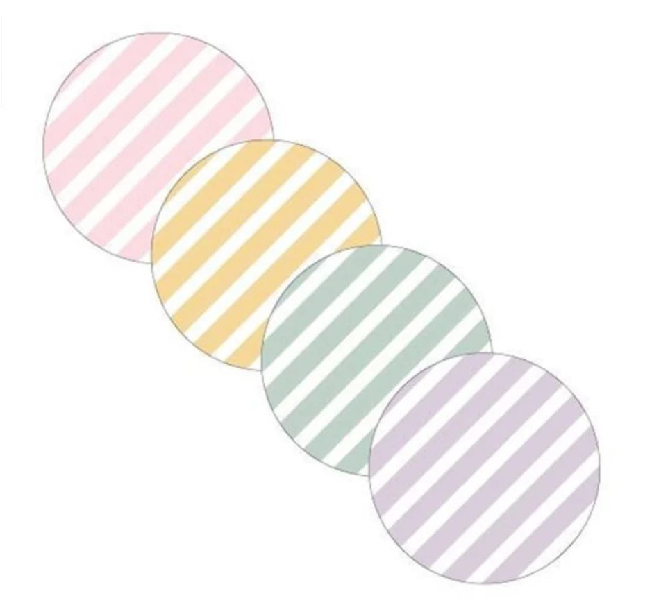 stripe stickers pastel 10pcs