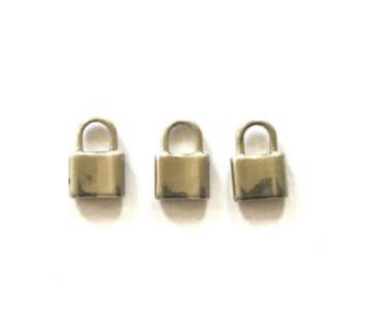 stainless steel lock charm silver