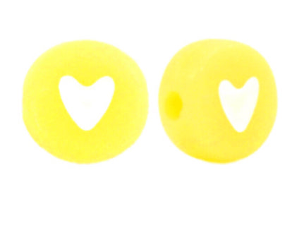 pastel yellow heart beads 10pcs