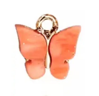 orange butterfly charm glitter
