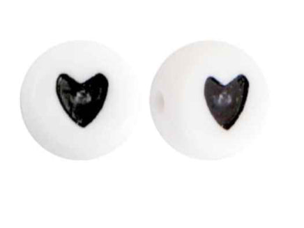 heart beads black 10pcs
