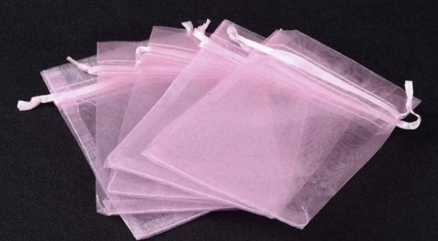 organza bags pink 5pcs
