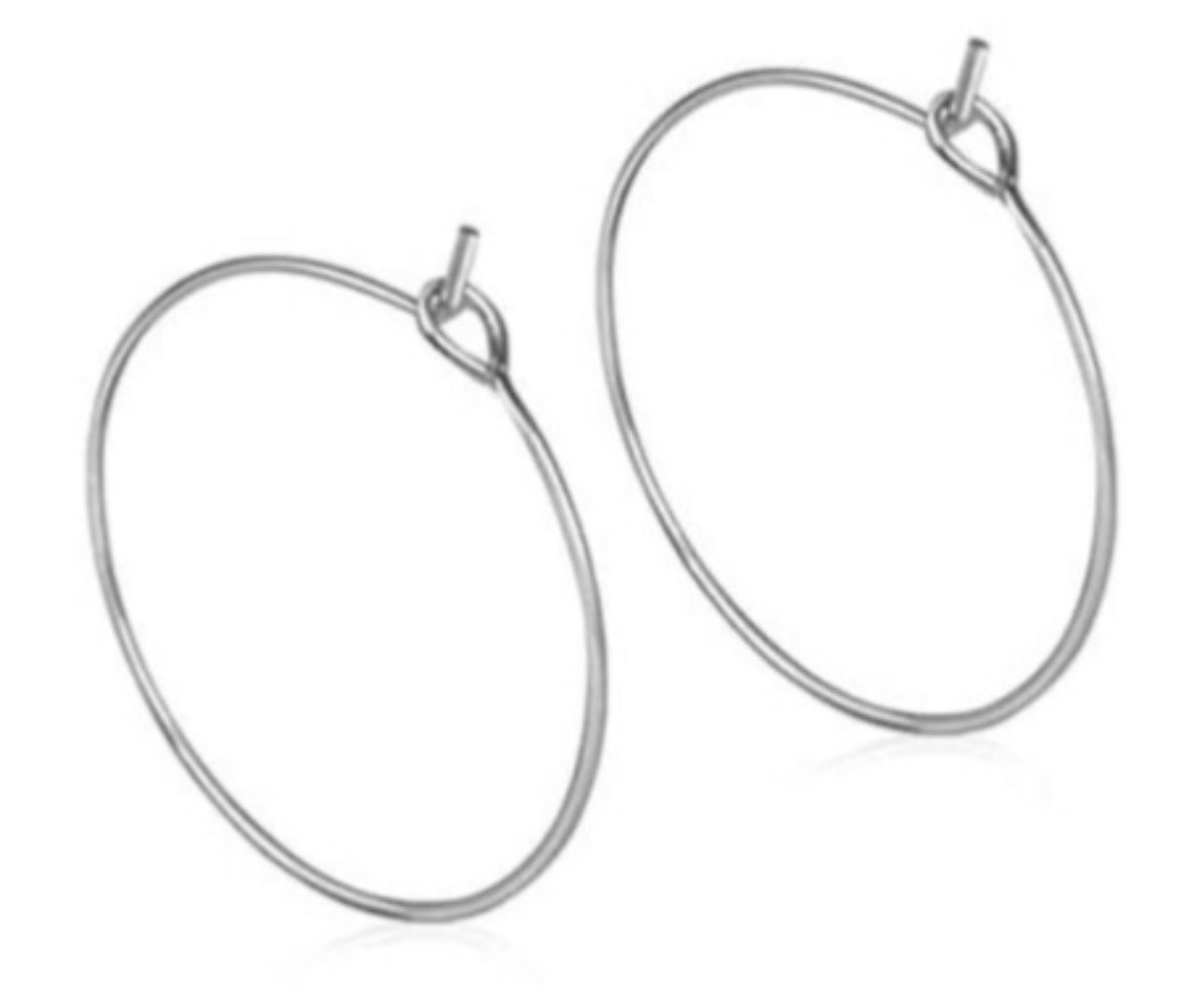 25mm hoops silver