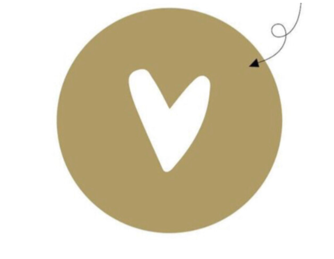 gold heart stickers 10pcs