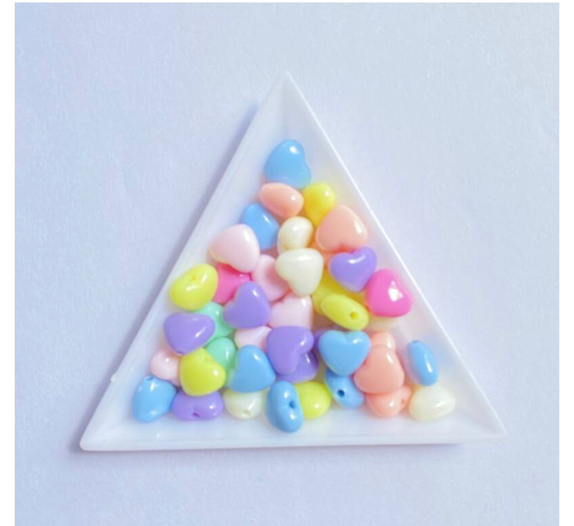 mini pastel heart beads 5pcs