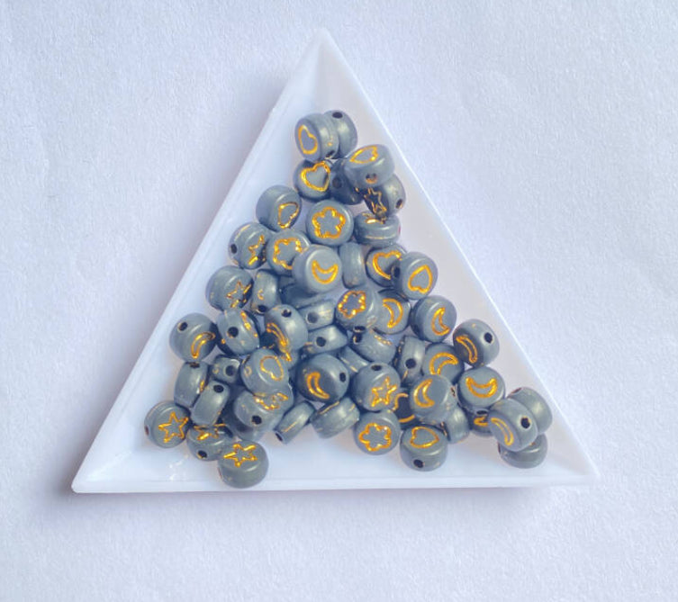 gold black figure beads 10pcs