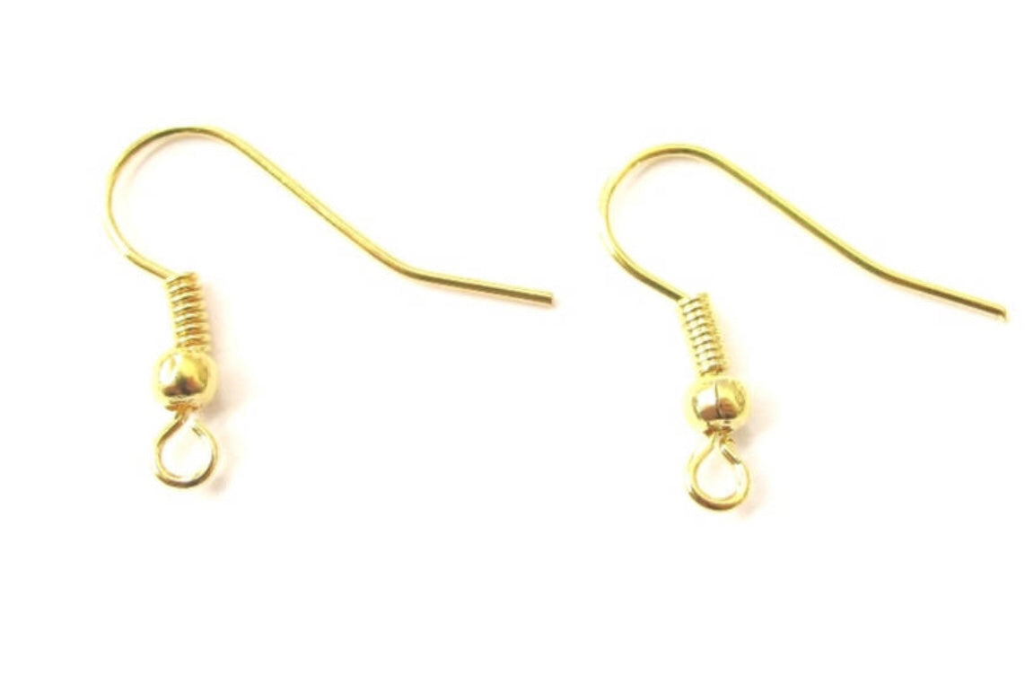 gold earring hooks per pair