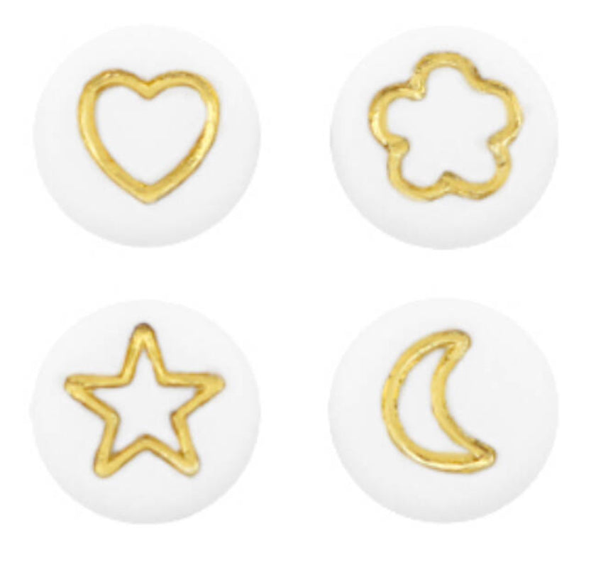 gold figurine beads 10pcs