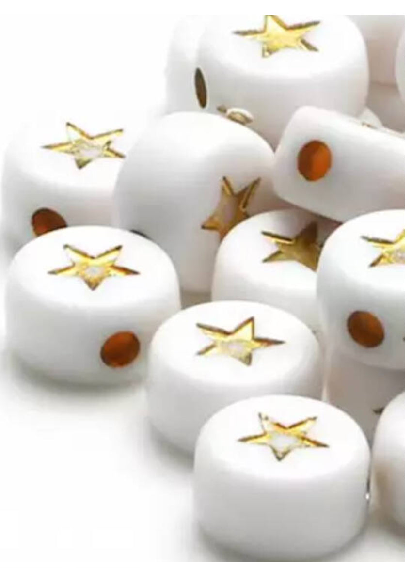 gold star beads 10pcs