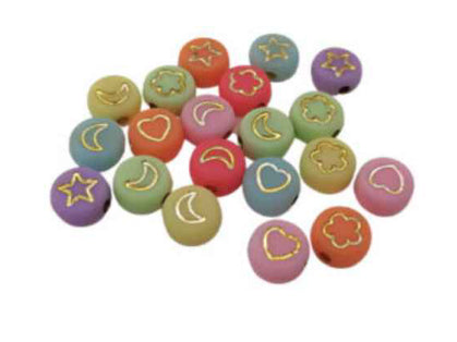 figurine beads multi color-gold 10pcs