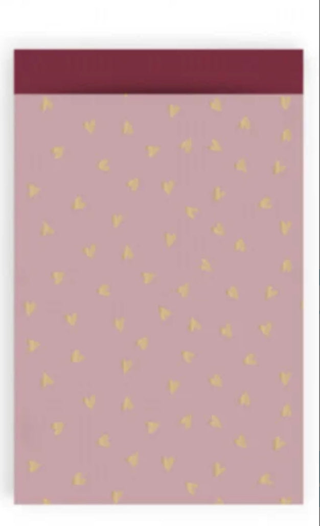 pink gold hearts bag 12x19cm