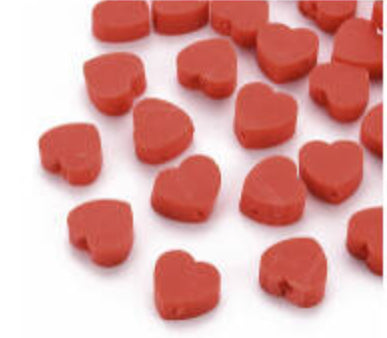 polymer red heart 1pc