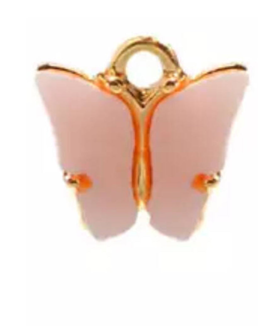 pink butterfly charm gold