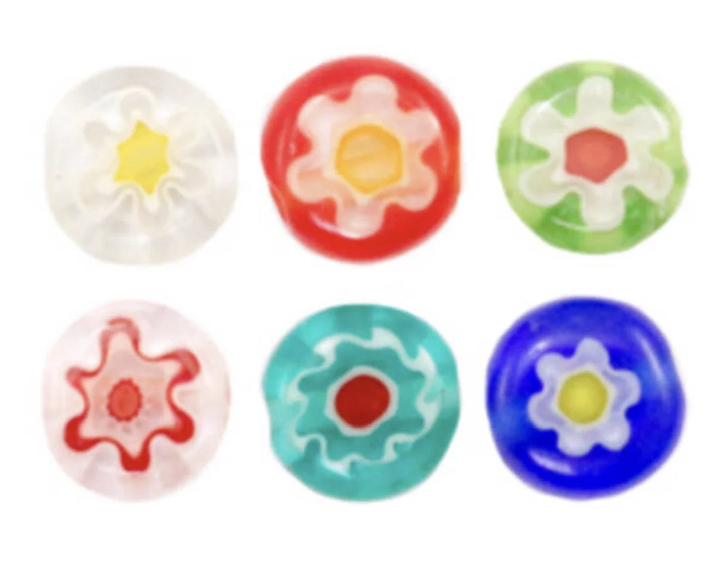 glass beads flower multicolor 1pc
