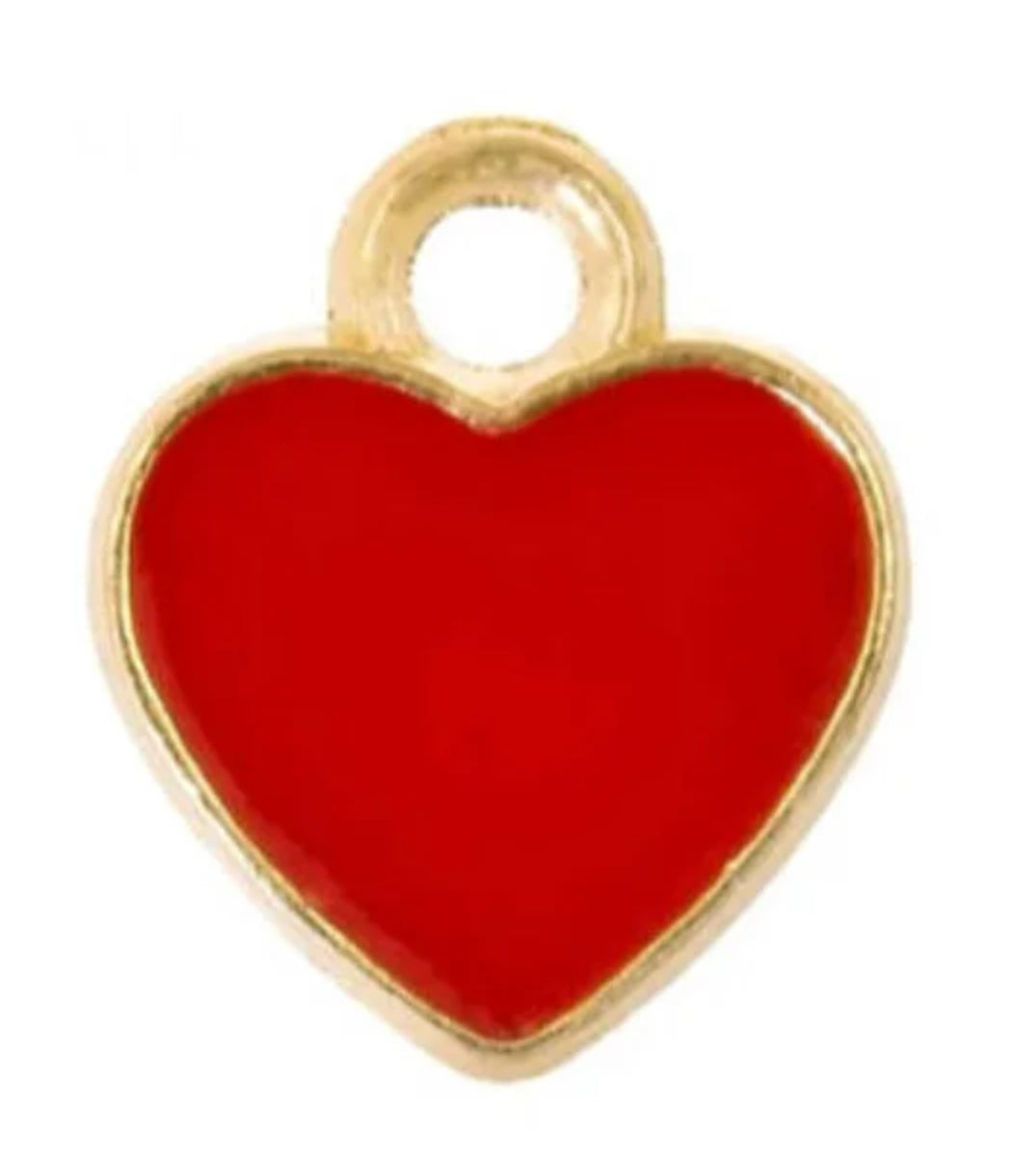 red hearts charm 8mm