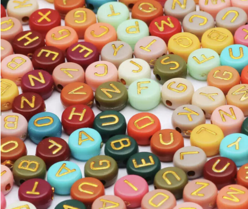 autumn letter beads 10pcs