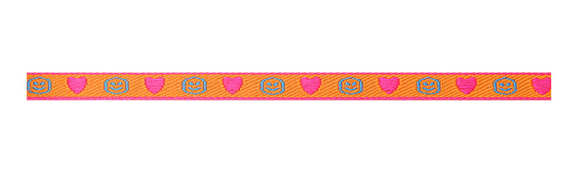 smiley heart orange ribbon 1m