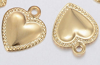 stainless steel (new) hearts charm gold 1st