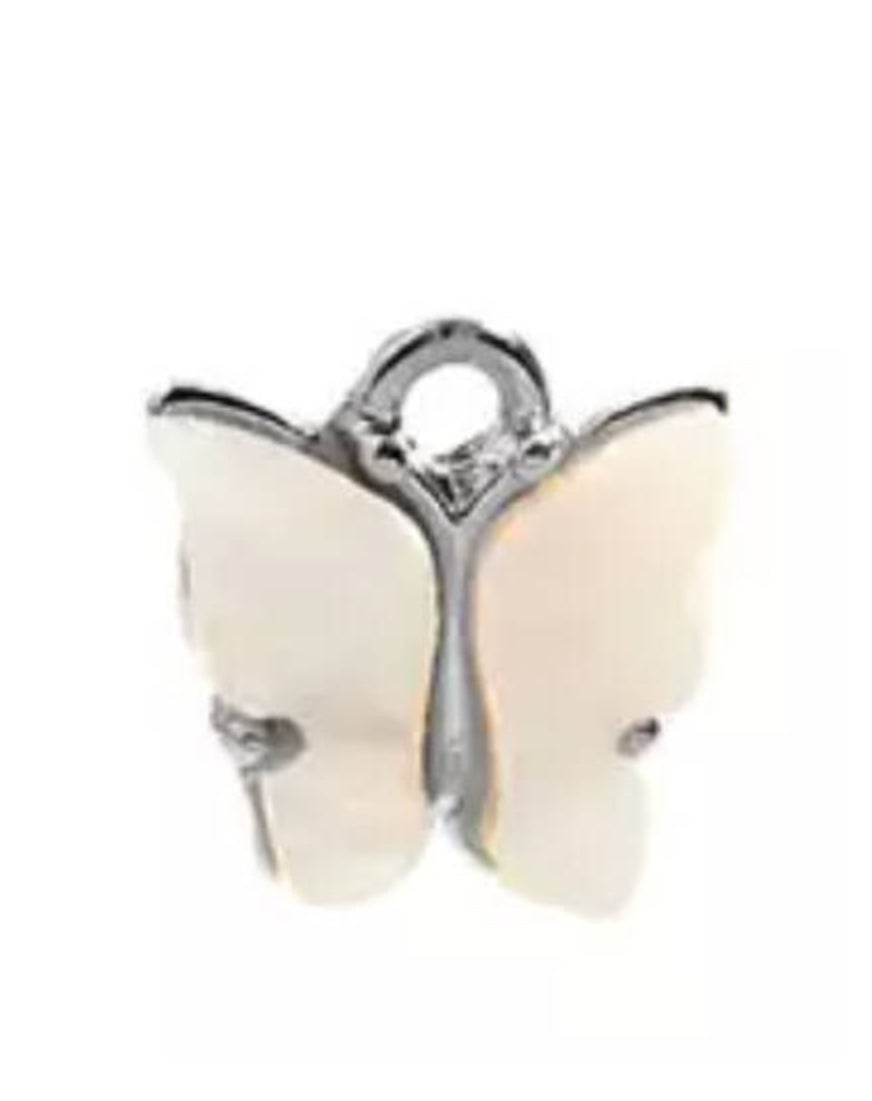 white butterfly charm silver