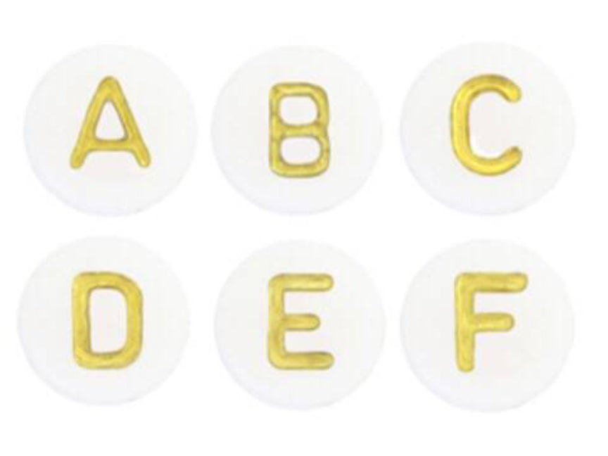 golden letter beads 10pcs