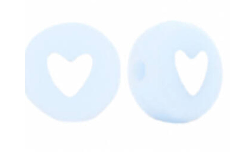 pastel blue hearts beads 10pcs