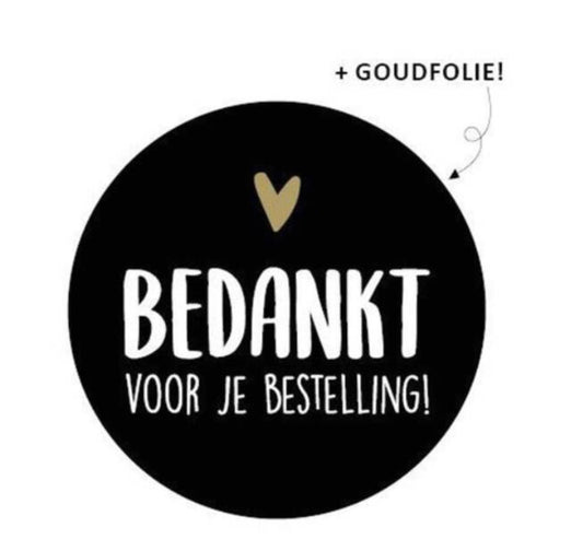 bedankt voor je bestelling stickers zwart 10st