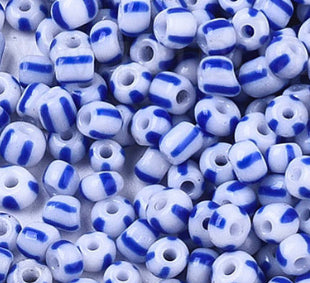 stripes kralen blauw 2mm