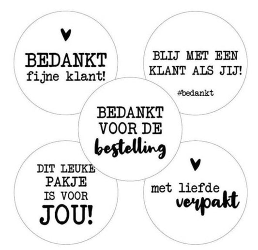 mix bestelling stickers 10st