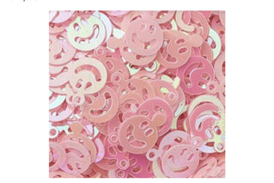 roze smiley confetti 10g