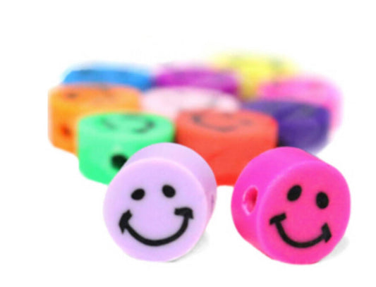 multi color polymeer smiley kralen 50st